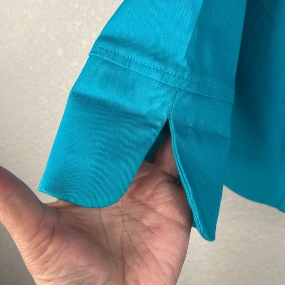 Bob Mackie Turquoise Southwest Embroidered Zip Down Lightweight Jacket Sz Small - Picture 3 of 7